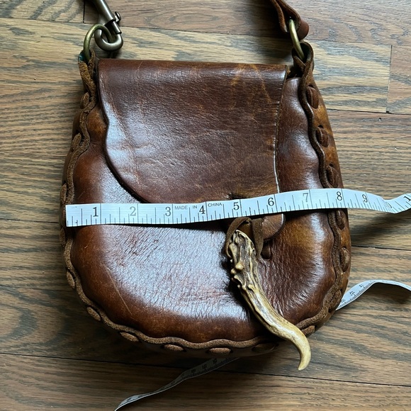 Vintage 1970’s Brown Leather Shoulder Drop Bag - Picture 8 of 16